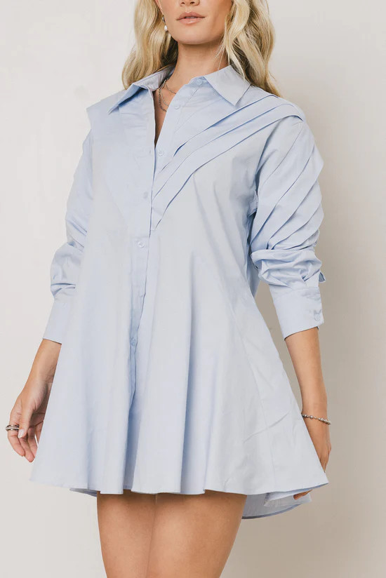 Juliet Collared Mini Dress in Blue | Böhme US