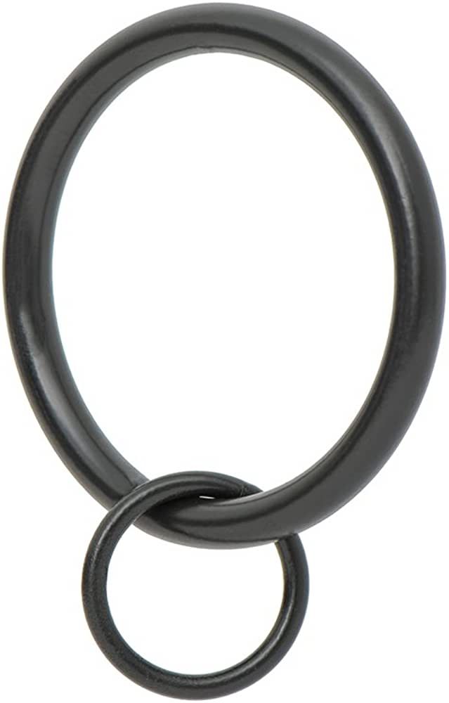 Ivilon Drapery Eyelet Curtain Rings - 1.7" Ring Loop for Hook Pins, Set of 14 - Black | Amazon (US)