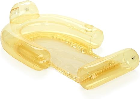 FUNBOY Clear Yellow Mesh Chair 2-in-1 Water Chair with Cooling Mesh and Water Hammock Inflatable ... | Amazon (US)