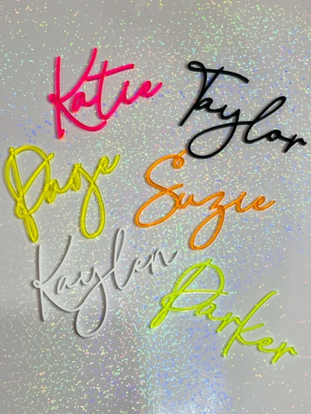 Acrylic Place Cards Neon Acrylic Place Names Laser Cut Names Party Place Card Neon Party Place Ca... | Etsy (US)