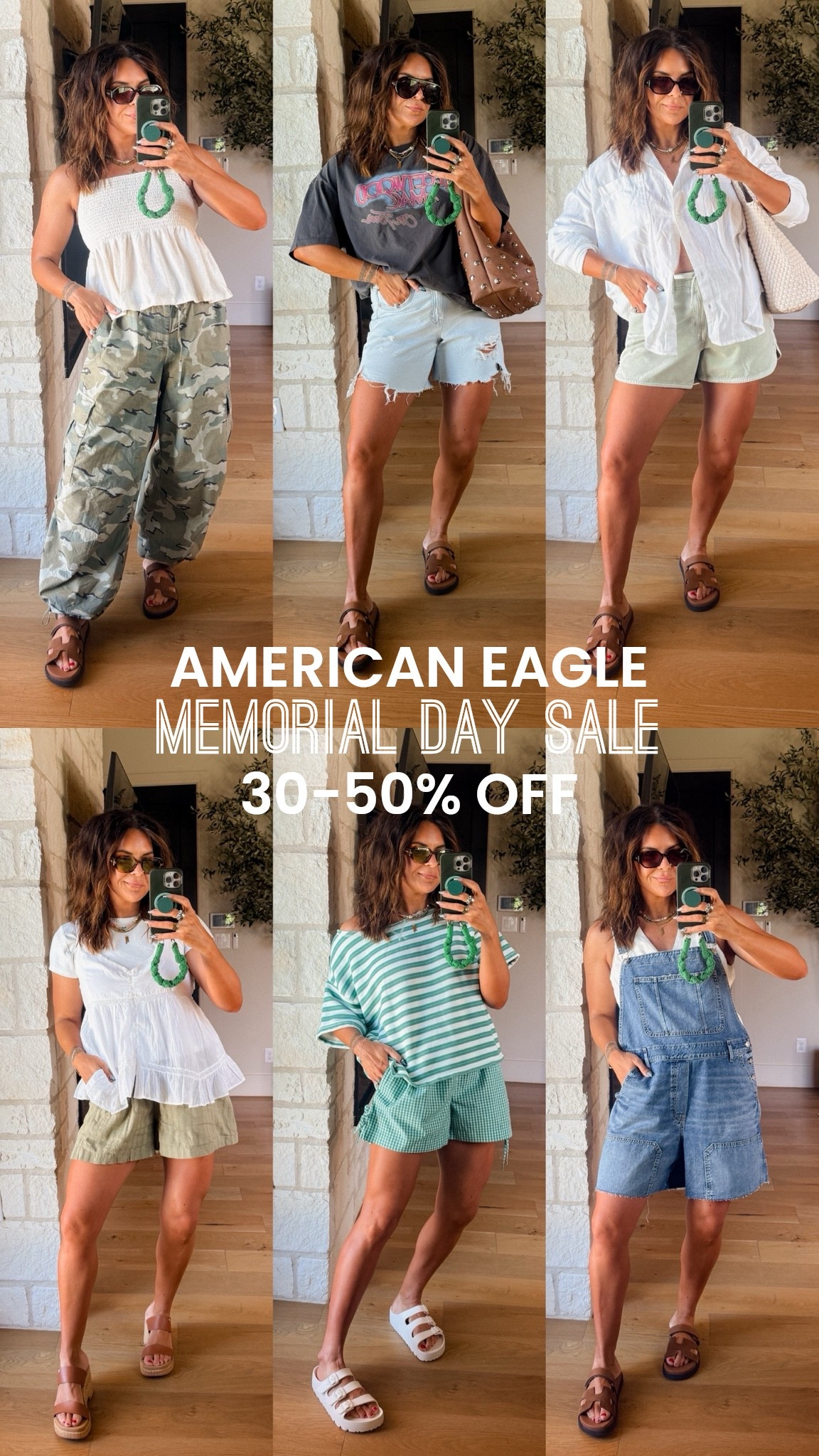 American Eagle Memorial Day Sale is here!
30-50% off including new arrivals and shorts!
I get a large in everything. 
Tee’s I get the XL
SHORTS I size up to a 12 for a relaxed fit

#LTKootd #LTKSaleAlert #LTKMidsize