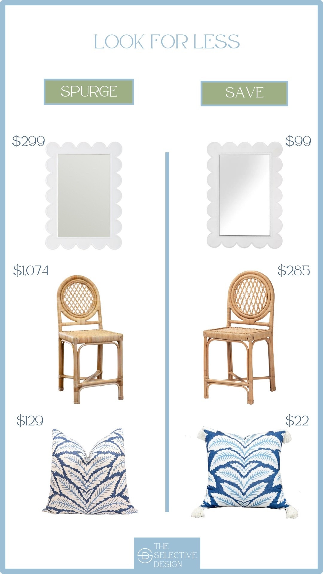 Classic home decor look for less! Will you splurge or save on these classic coastal grandmillennial finds? 

Affordable home decor | shop the dupe | home decor dupe | high and low budget 

#LTKSaleAlert #LTKHome