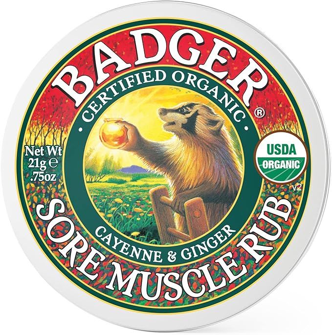 Badger - Sore Muscle Rub, Cayenne Pepper and Ginger, Organic Sore Muscle Rub, Warming Balm, Muscl... | Amazon (US)