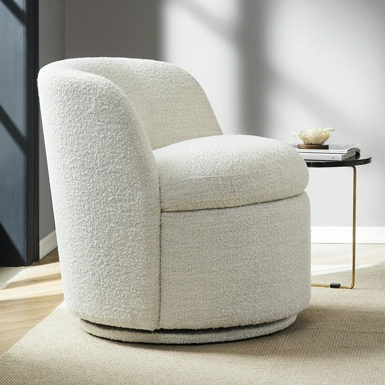 CHITA Swivel Accent Chair Armchair, Round Barrel Chairs in Fabric for Living Room Bedroom, Boucle... | Walmart (US)