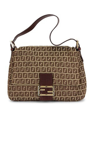 fendi Fendi Zucchino Mama Baguette Shoulder Bag in Brown - Brown. Size all. | FWRD 