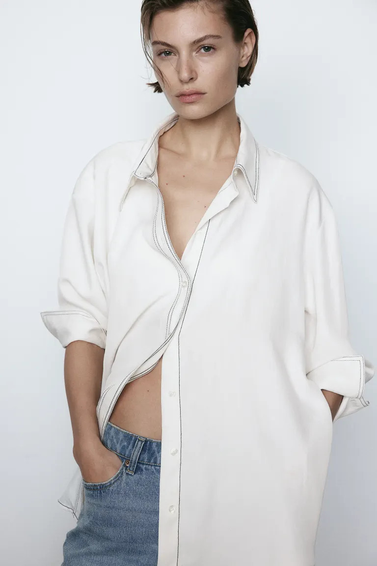 Contrasting-stitch Shirt | H&M (US + CA)