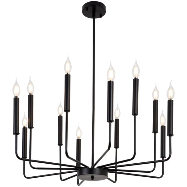 Thayden 12 - Light Dimmable Wagon Wheel Chandelier | Wayfair North America