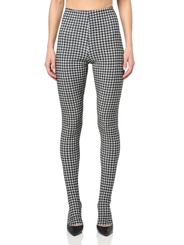 NORMA KAMALI Women's Legging W/Footie W/O Waistband, Large Houndstooth | Amazon (US)