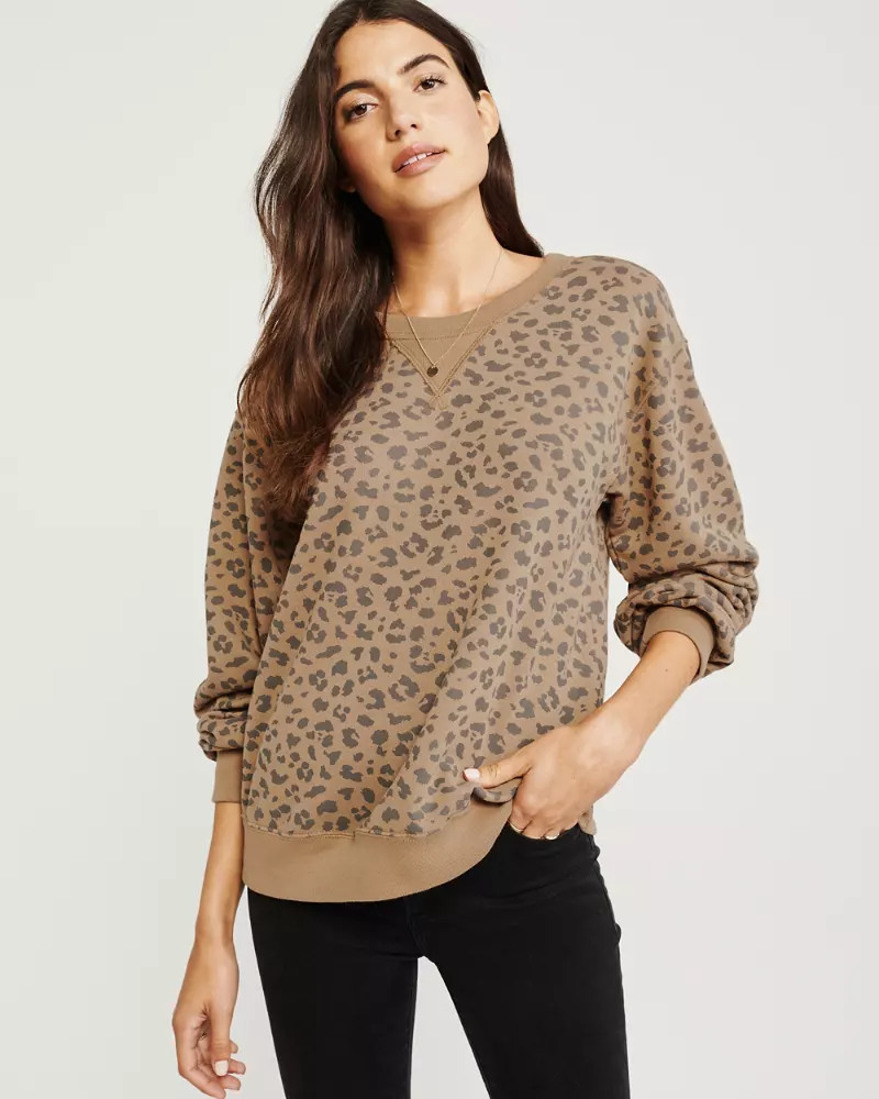 Pattern Crew Sweatshirt | Abercrombie & Fitch US & UK