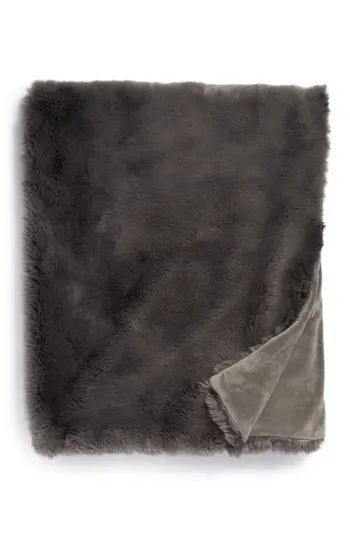 Nordstrom At Home Cuddle Up Faux Fur Throw Blanket, Size One Size - Grey | Nordstrom