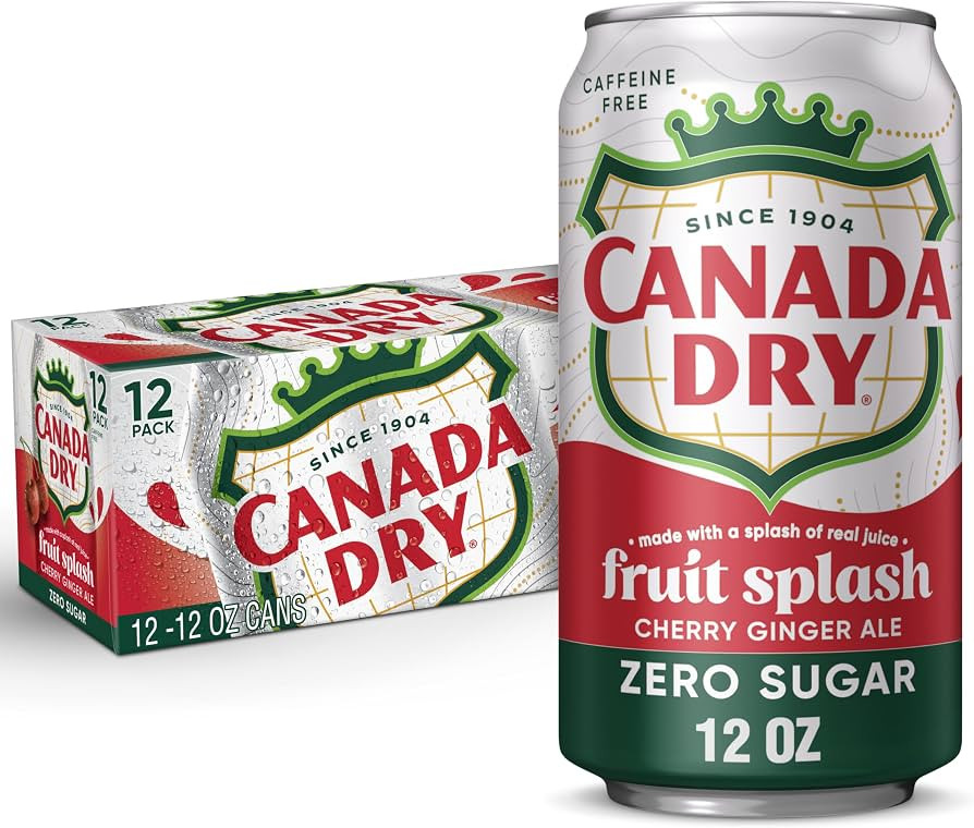 Canada Dry Zero Sugar Cherry Gingerale Fruit Splash 12oz, Pack of 12 | Amazon (US)