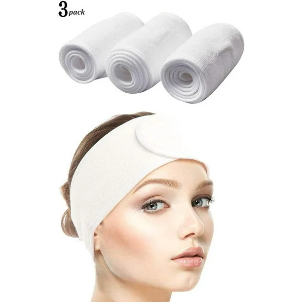 3 Pieces Towel Headband, Make Up Hair Band Head Bands Spa Facial Cosmetic Headbands for Women Bea... | Walmart (US)