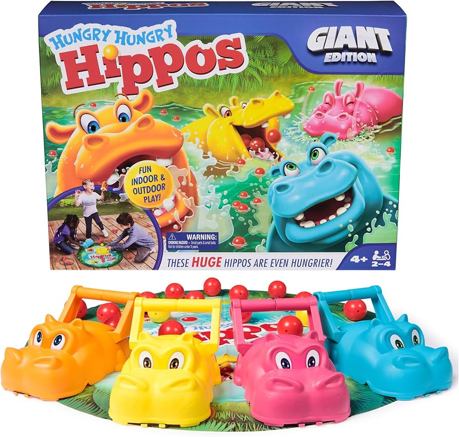 Spin Master Games, Hungry Hungry Hippos Giant Edition, Family Game for Indoor & Outdoor Fun with ... | Amazon (US)