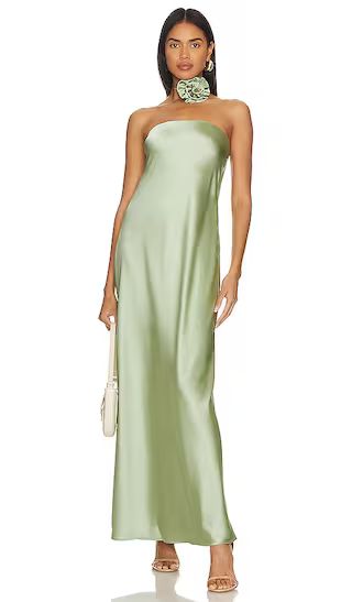 Strapless Silky Maxi Dress in Sage | Revolve Clothing (Global)