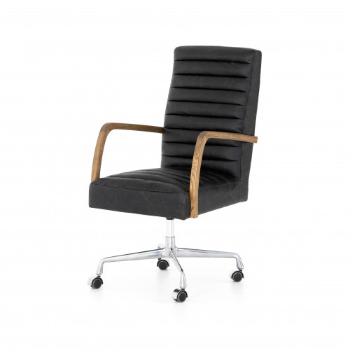 Four Hands Bryson Channeled Desk Chair Smoke | Gracious Style