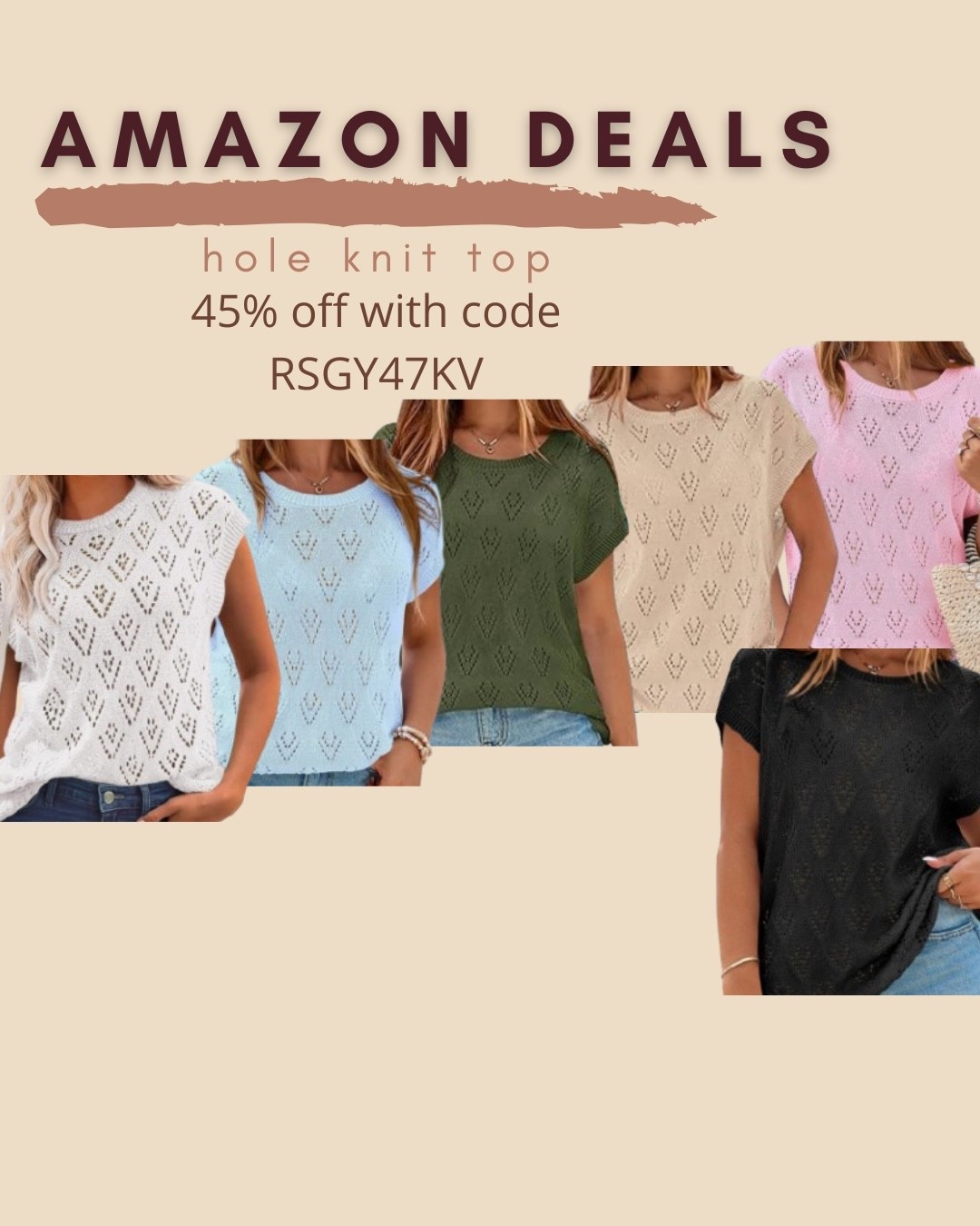 $11 ends 4/8

Amazon fashion
Amazon deals
Hole knit top


#LTKSaleAlert