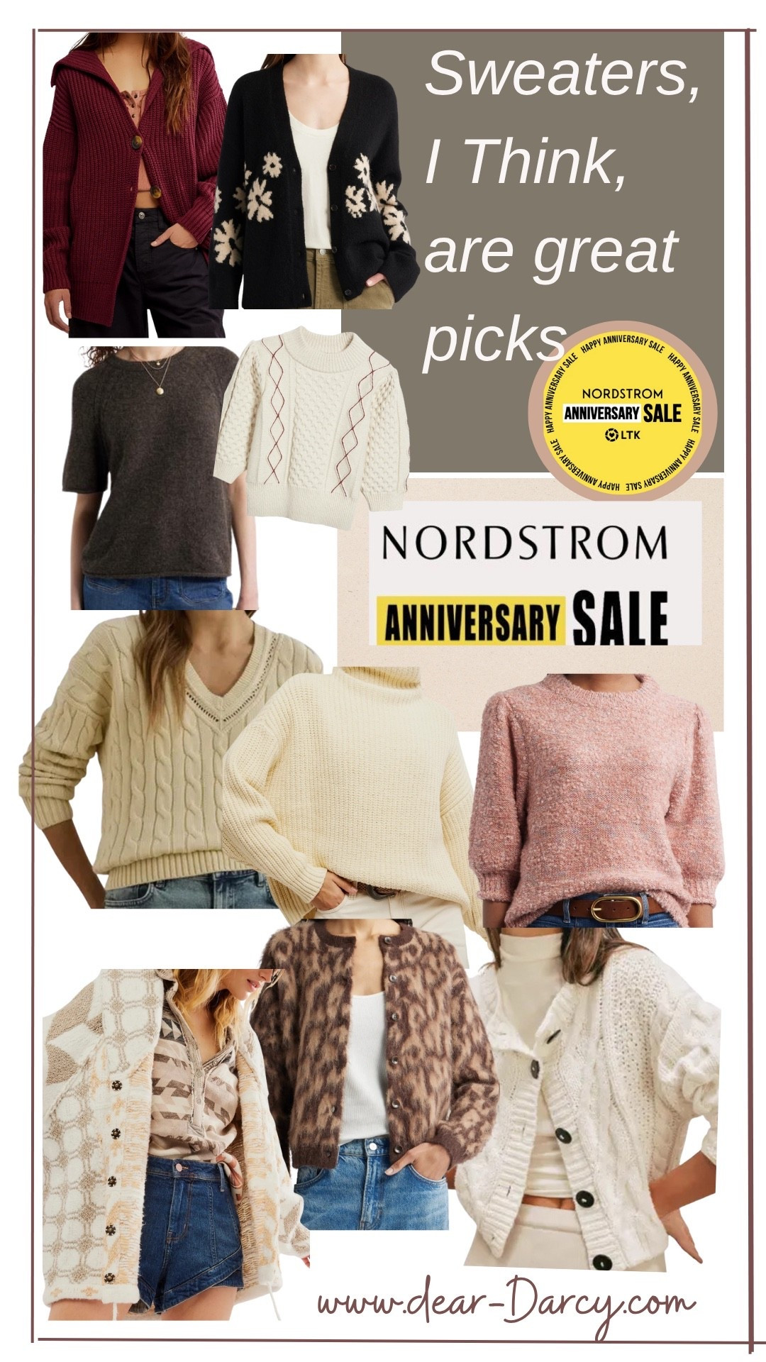 Nordstrom sale

My sweater picks… you know I love a good sweater and these are so good! 

Perfect to wear with Jeans or with trousers for work

Cardigan by free people 
A cute flower embroidered cardigan 
Vneck cable knit (preppy and cute)

A couple great styles by free people, I always love there sweaters 

Sweet puff sleeve pink soft sweater

 Mix pattern free people cardigan

Leopard cardigan I

All of these are sweaters I need in my wardrobe 🤍🤍🤍

#LTKSaleAlert #LTKStyleTip