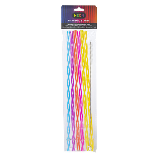 patterned straws 6-count | Five Below