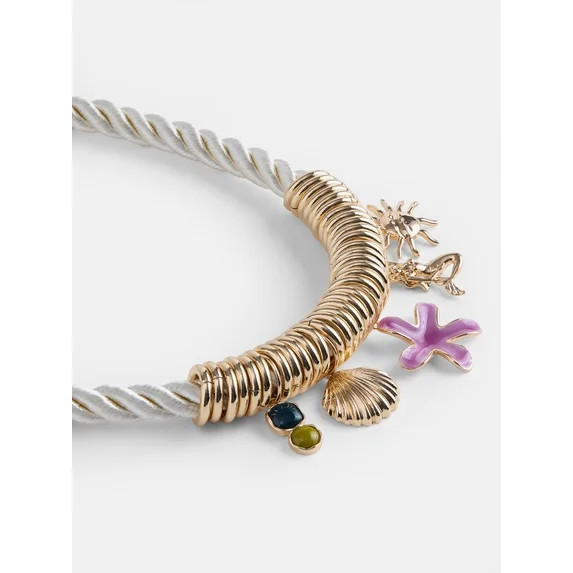 Scoop Women's Gold Tone Seaside Charm Necklace | Walmart (US)