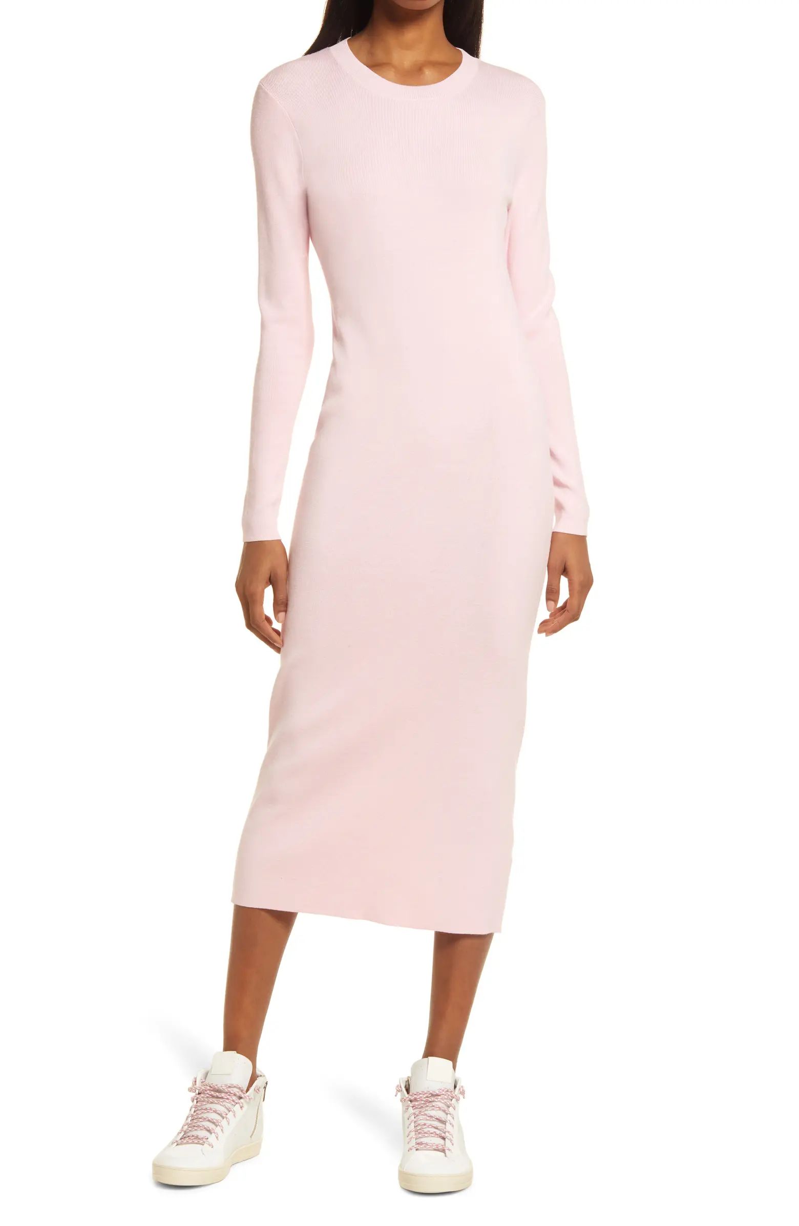 Crewneck Long Sleeve Midi Sweater Dress | Nordstrom