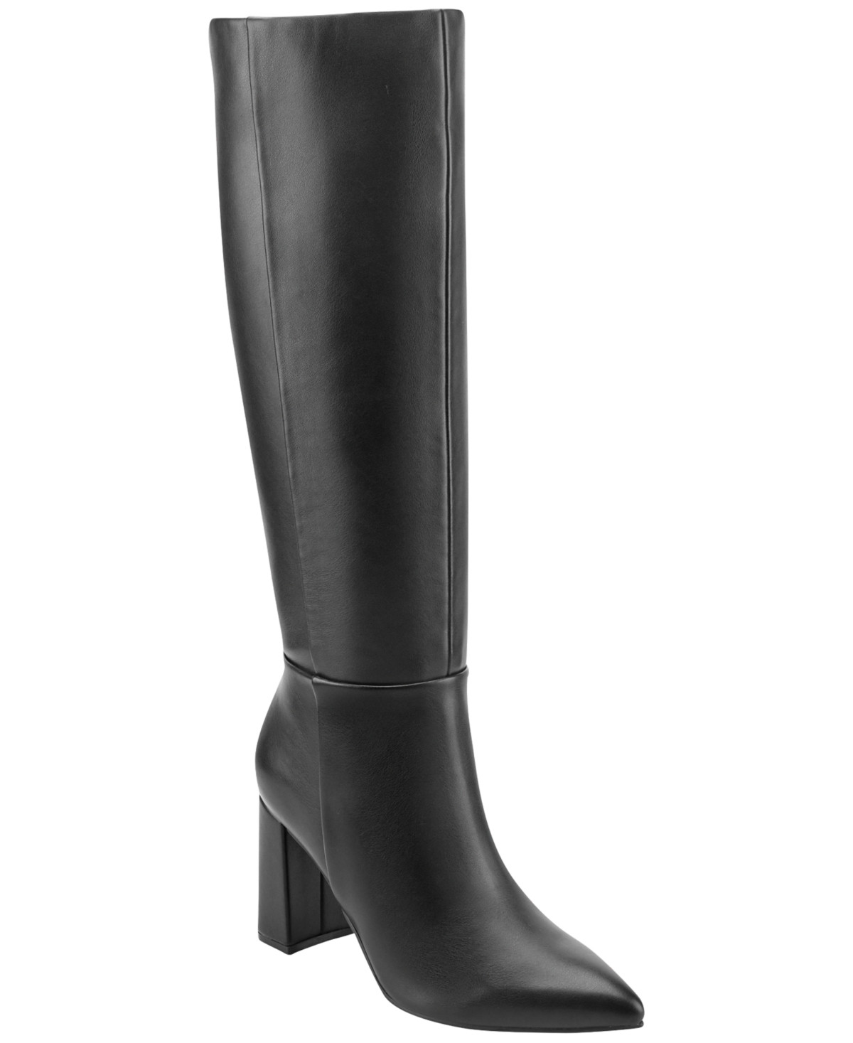 Marc Fisher Women's Fradia Tall Block Heel Dress Boots - Black | Macy's