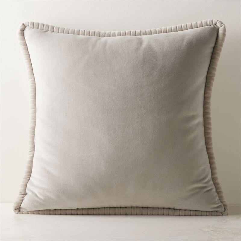 Brye Grey Velvet Throw Pillow Cover 26"x26" + Reviews | CB2 | CB2