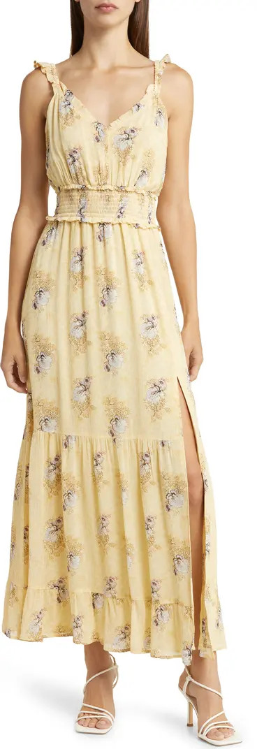 Pacifica Floral Print Smocked Silk Sundress | Nordstrom