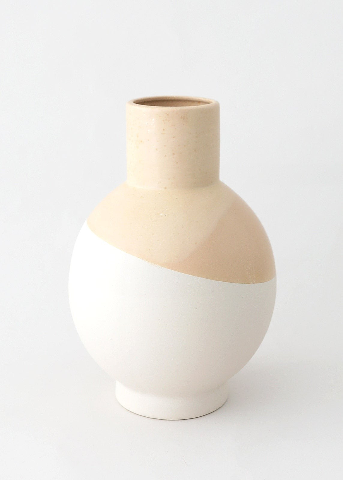 Large Ceramic Flower Vase in Tan Color Block - 13" Tall | Afloral (US)