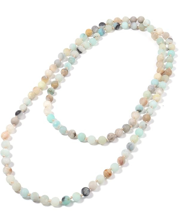 Beaded Necklace Hand Knotted for Woman | Amazon (US)
