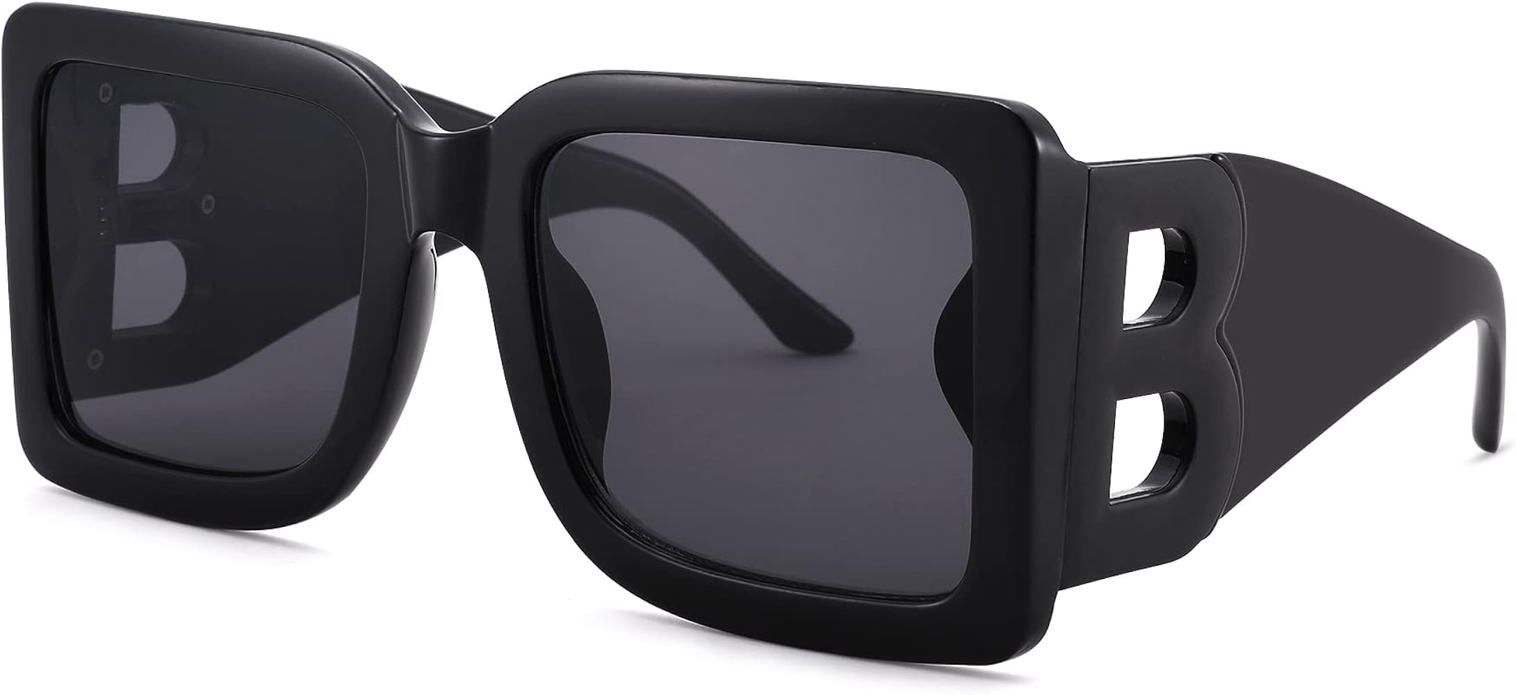 Trendy Oversized Square Sunglasses for Women Men Fashion Black Thick Big Frame Luxury Designer Su... | Amazon (US)