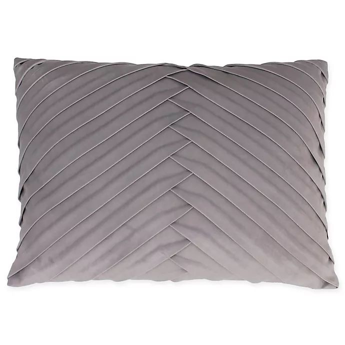 James Pleated Rectangle Velvet Throw Pillow in Silver | Bed Bath & Beyond