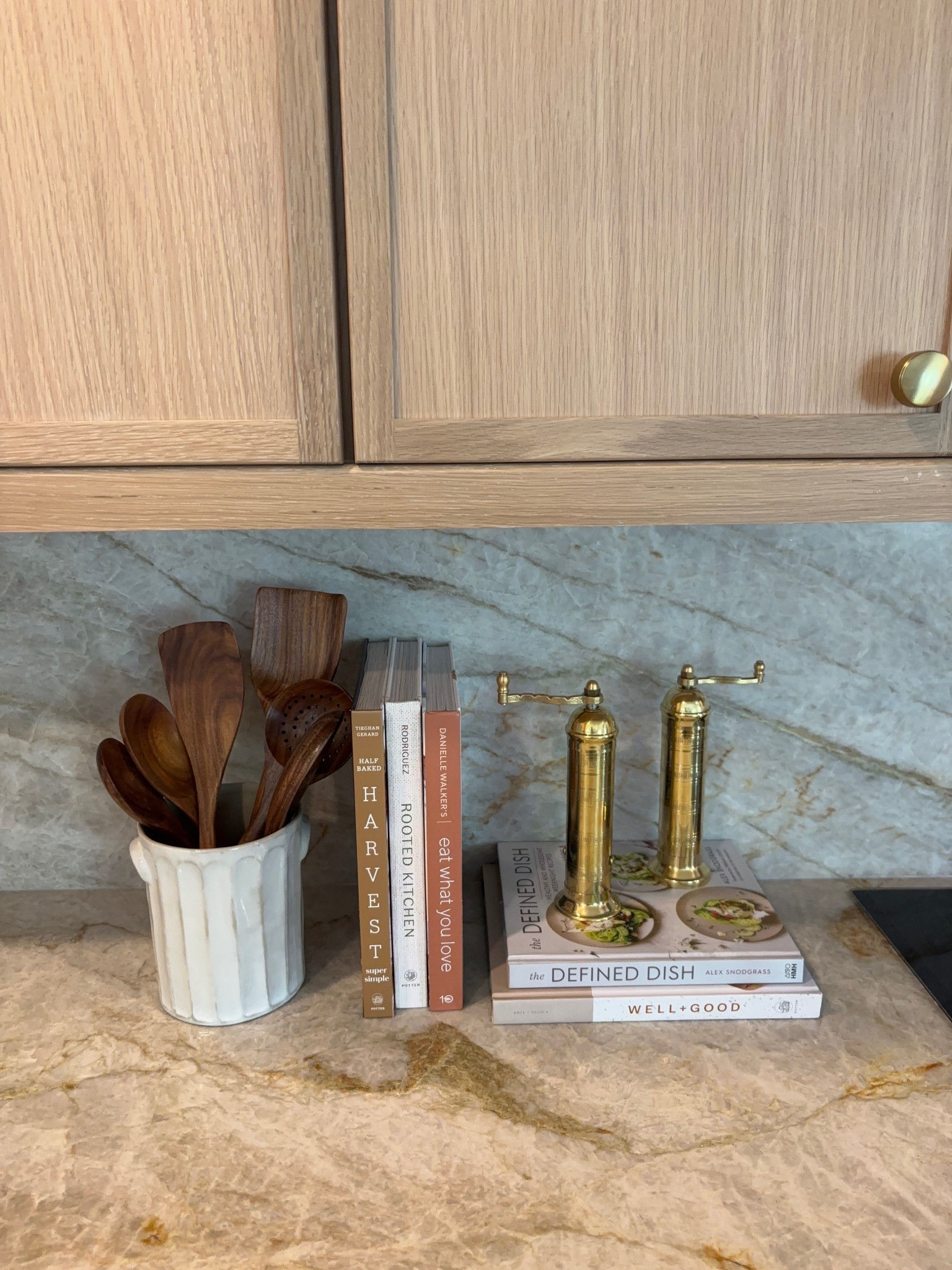 Our utensil holder and brass salt & pepper mills! 

#LTKFindsUnder100 #LTKHome #LTKStyleTip