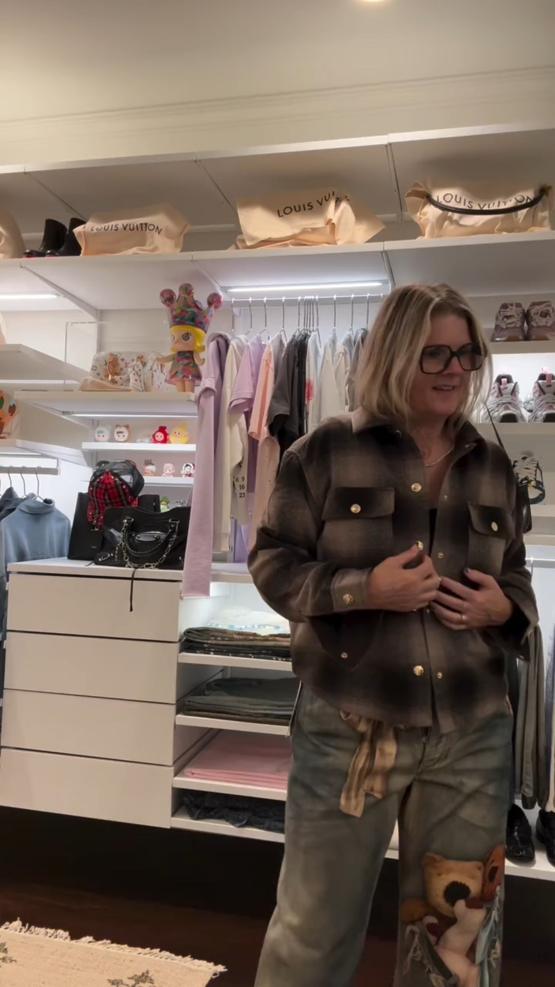 Styling my new Acne Studios teddy bear denim 🧸✨
I tried five different looks — can you tell me which one’s your favorite?
1️⃣ Plaid jacket
2️⃣ Brown tee + fur vest
3️⃣ Camel v-neck
4️⃣ Pink cardigan
5️⃣ Acne tee 
Bonus + scarf

Comment your fave below — I love seeing what you all pick 💬🤍

#acnestudios #ootdreel #stylechallenge #fashionover50 #themichelleedit #fallstyle #ootdinspo

#LTKOver40