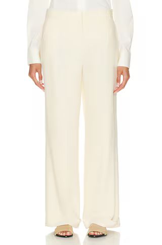 Toteme Tailored Herringbone Suit Trouser in Bleached Sand | FWRD | FWRD 