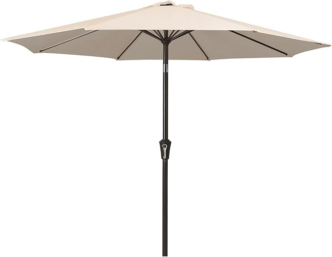 MEWAY 9ft Patio Umbrella Outdoor Table Umbrellas with Push Button Tilt and Crank, Market Umbrella... | Amazon (US)