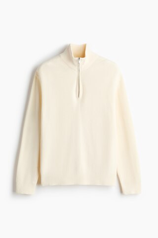 H & M - Regular Fit Zip-top jumper - Cream | H&M (UK, MY, IN, SG, PH, TW, HK)