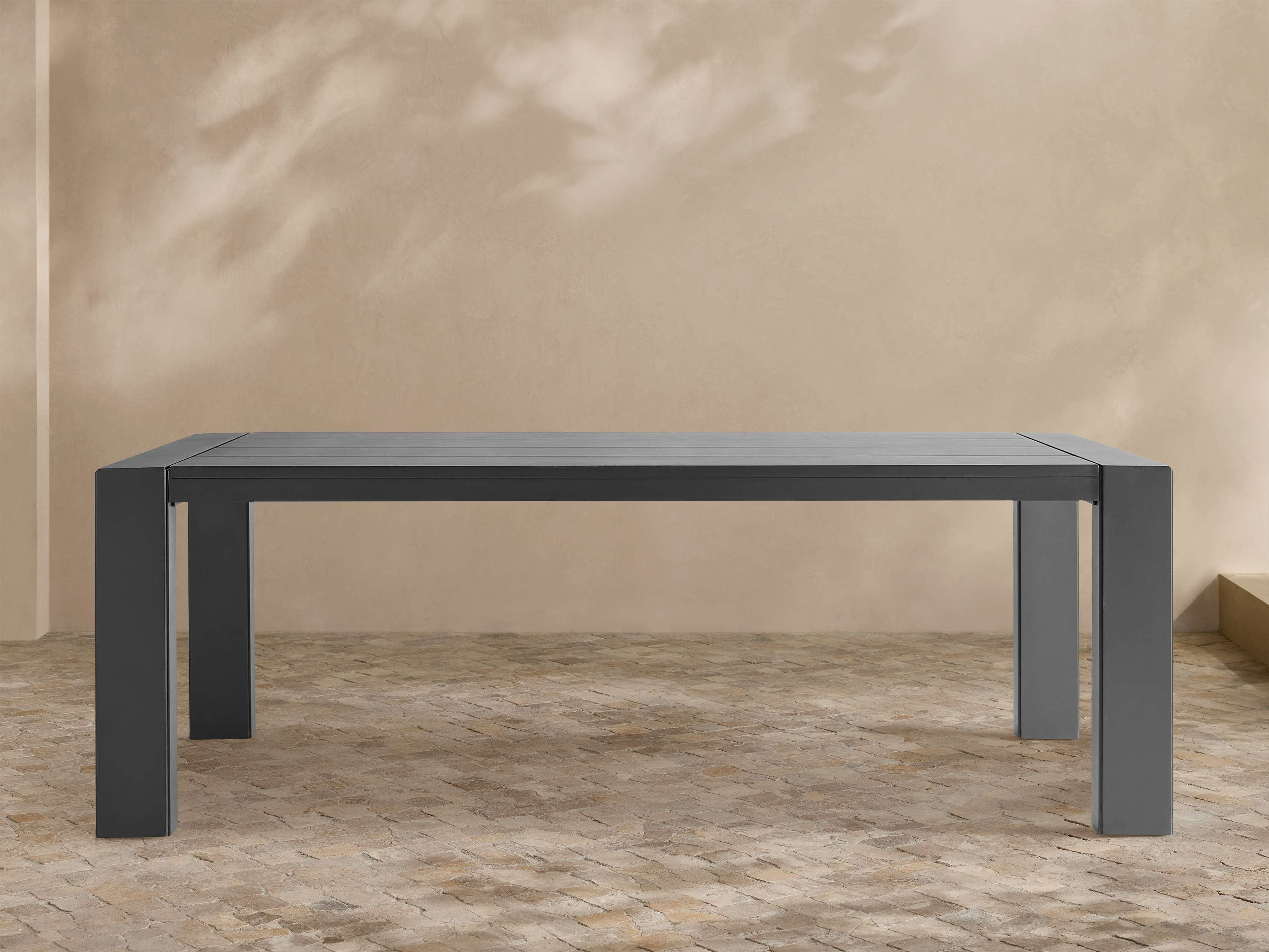 Canyon Aluminum 74""W Dining Table in Lava Grey | Arhaus