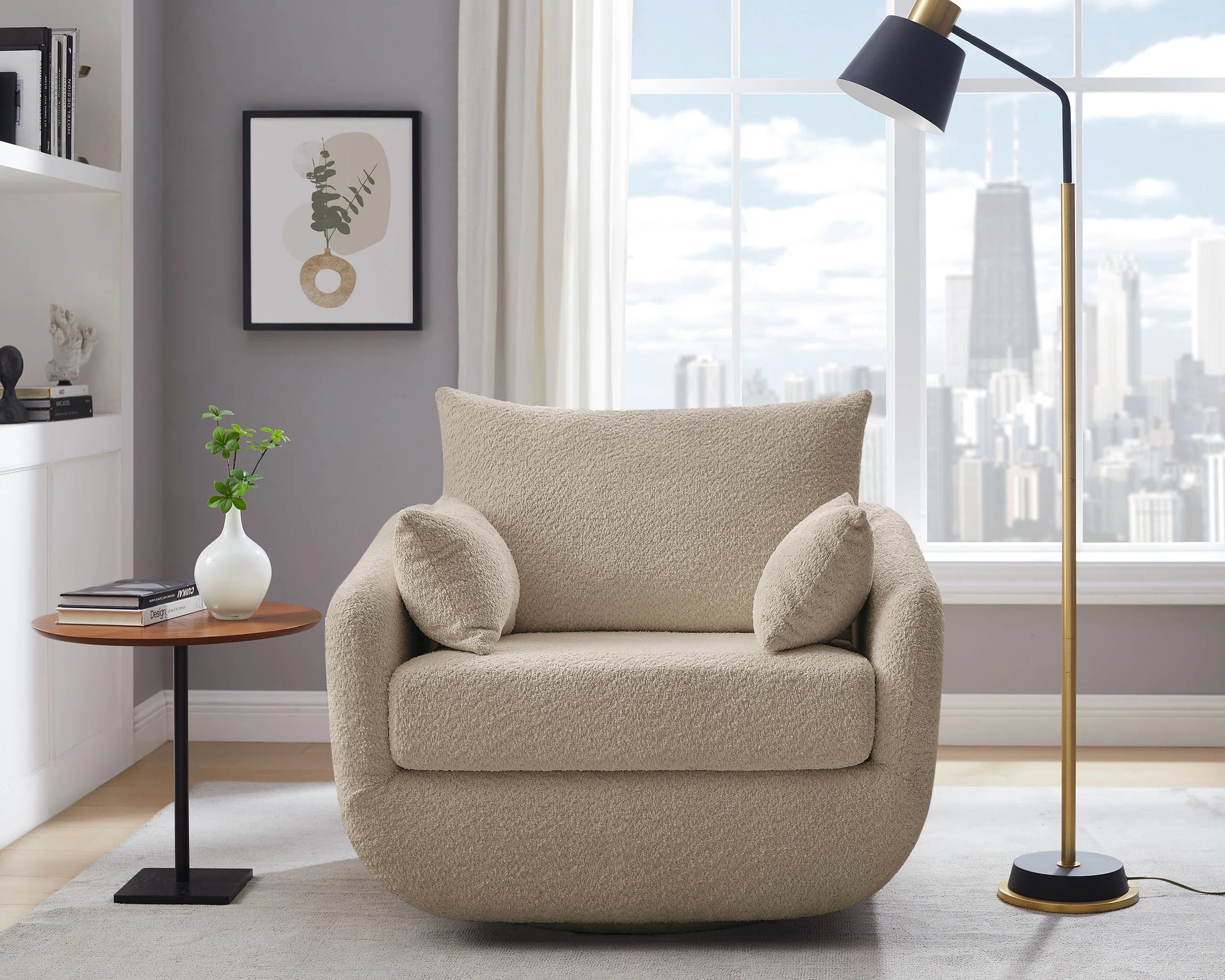 Latitude Run® Rayel Upholstered Swivel Armchair & Reviews | Wayfair | Wayfair North America