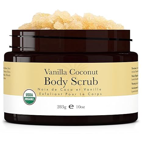 Organic Body Scrub - Vanilla Coconut Sugar Scrub for Body Polish, Exfoliating Body Scrub Exfoliat... | Amazon (US)