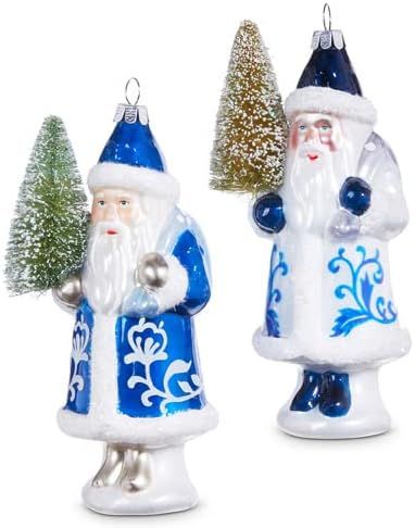 Raz Imports 2023 Celebrate The Season 5.5" Santa with Tree Ornament, Asst of 2 | Amazon (US)