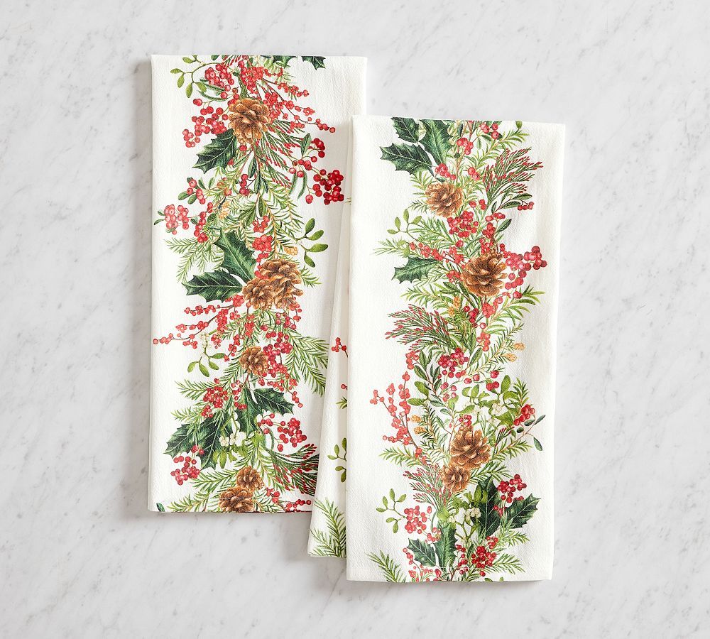 Holly Berry Tea Towels - Set of 2 | Pottery Barn (US)