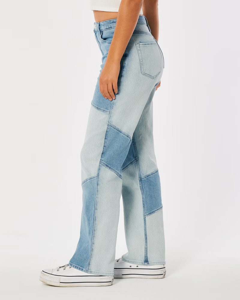 Ultra High-Rise Patchwork Dad Jeans | Hollister (US)