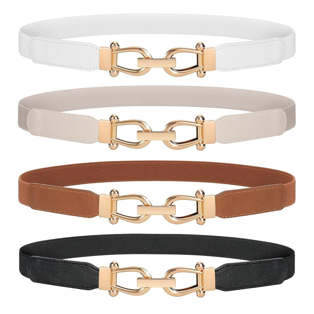 JasGood Skinny Elastischer Taillengürtel Dünner Damen Vintage Gürtel Mode Dehnbarer Gürtel St... | Amazon (DE)