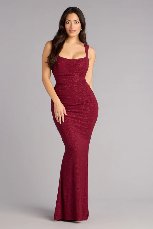 Aileen Glitter Knit Lace-Up Mermaid Dress | Windsor Stores