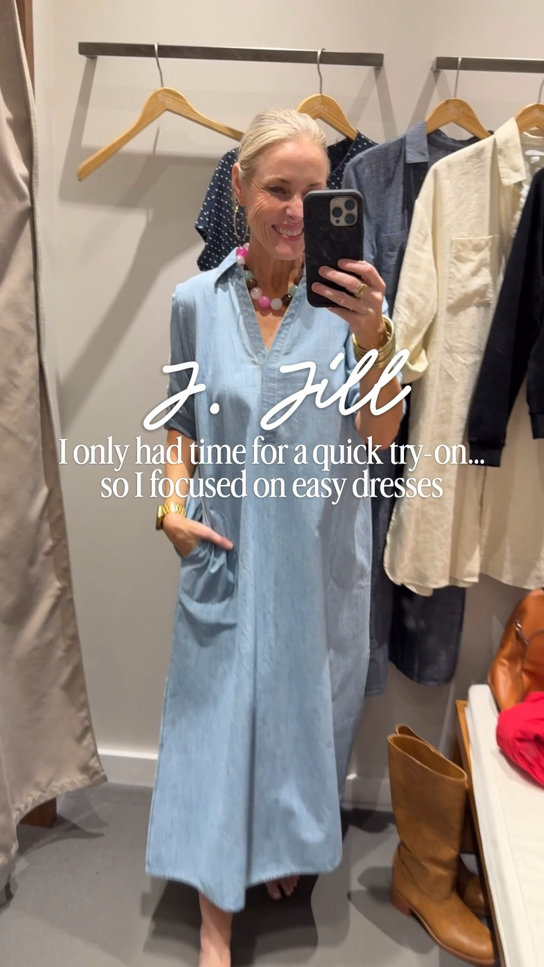 I hadn’t been in J.Jill in a while and only had a few minutes to pop in… so I skipped the pants, tops, all of it and went straight for dresses.

#LTKootd #LTKOver40 #LTKTall