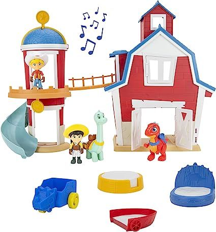 Dino Ranch Clubhouse,Large 12-Inch Playset with Lights & Sound,Features Silo with Slide,Bridge,Ex... | Amazon (US)