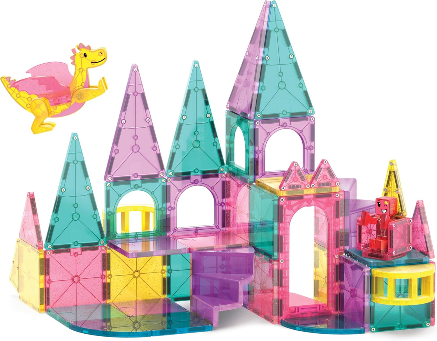 MAGNA-TILES Castle DLX 48-Piece Magnetic Construction Set, The Original Magnetic Building Brand | Amazon (US)