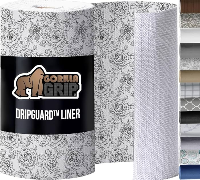 GORILLA GRIP DripGuard Drawer and Shelf Liner for Cabinet, Slip Resistant Non Adhesive Protection... | Amazon (US)