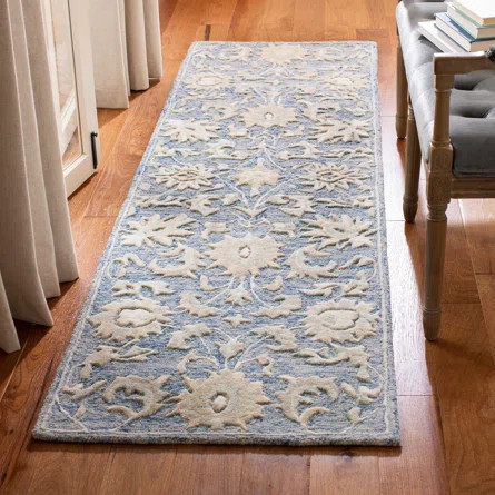 Charlton Home® Esponga Oriental Handmade Tufted Wool Ivory/Blue Area Rug | Wayfair | Wayfair North America
