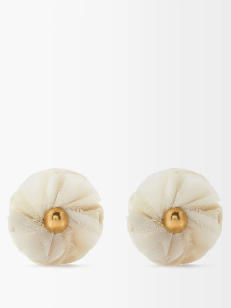 Daisy gathered silk & gold-vermeil earrings | Matches (US)